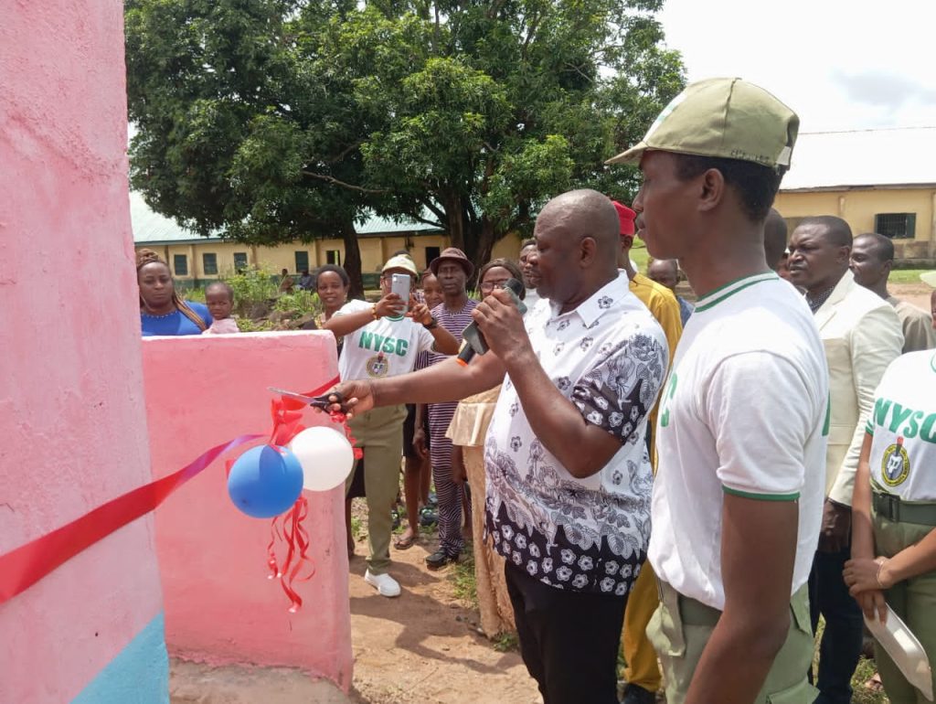 Corps member reconstructs 5-room toilet in Anambra community