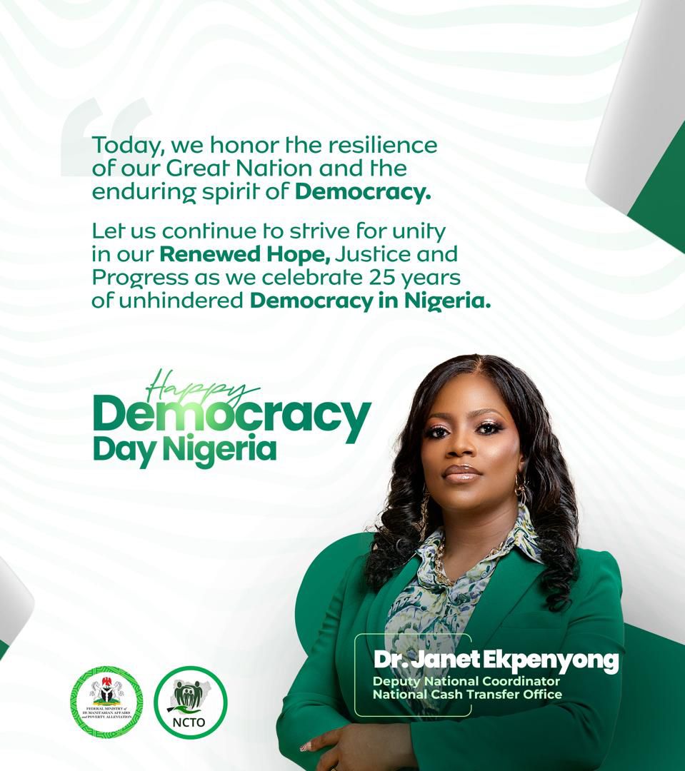 Dr Janet Ekpenyong Joins Nigerians In Celebrating 25 Years Of Uninterrupted Democracy