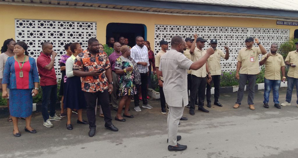 Protest at Psychiatric Hospital Calabar over management interference in union's affairs