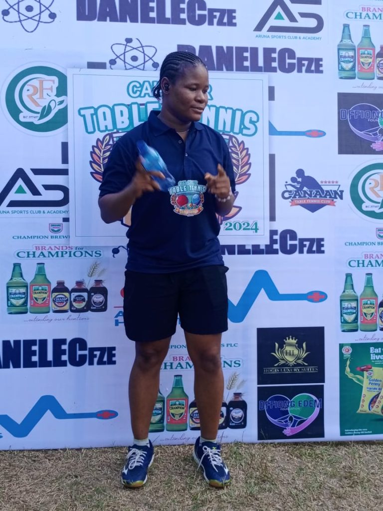 Canaan Table Tennis Club of Calabar Star, Hope Udoaka, participates in 10th ELICRIS National Championship