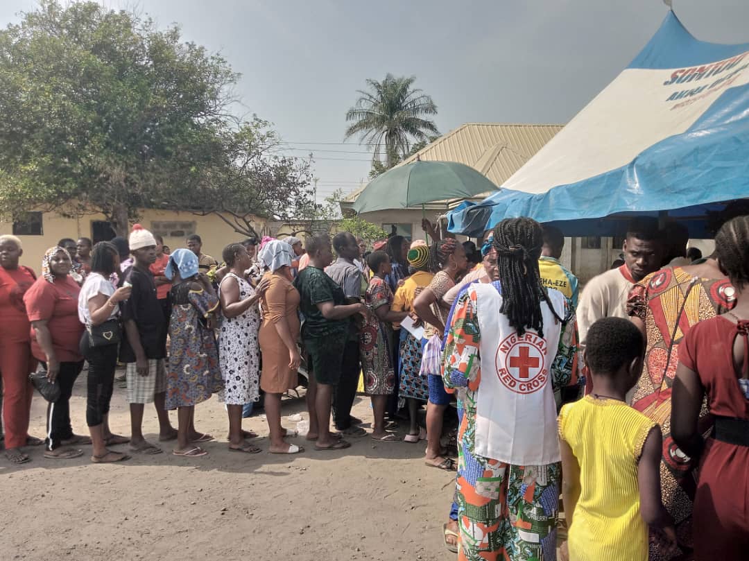 Red Cross distributes customized ATMs, relief materials to Anambra flood victims