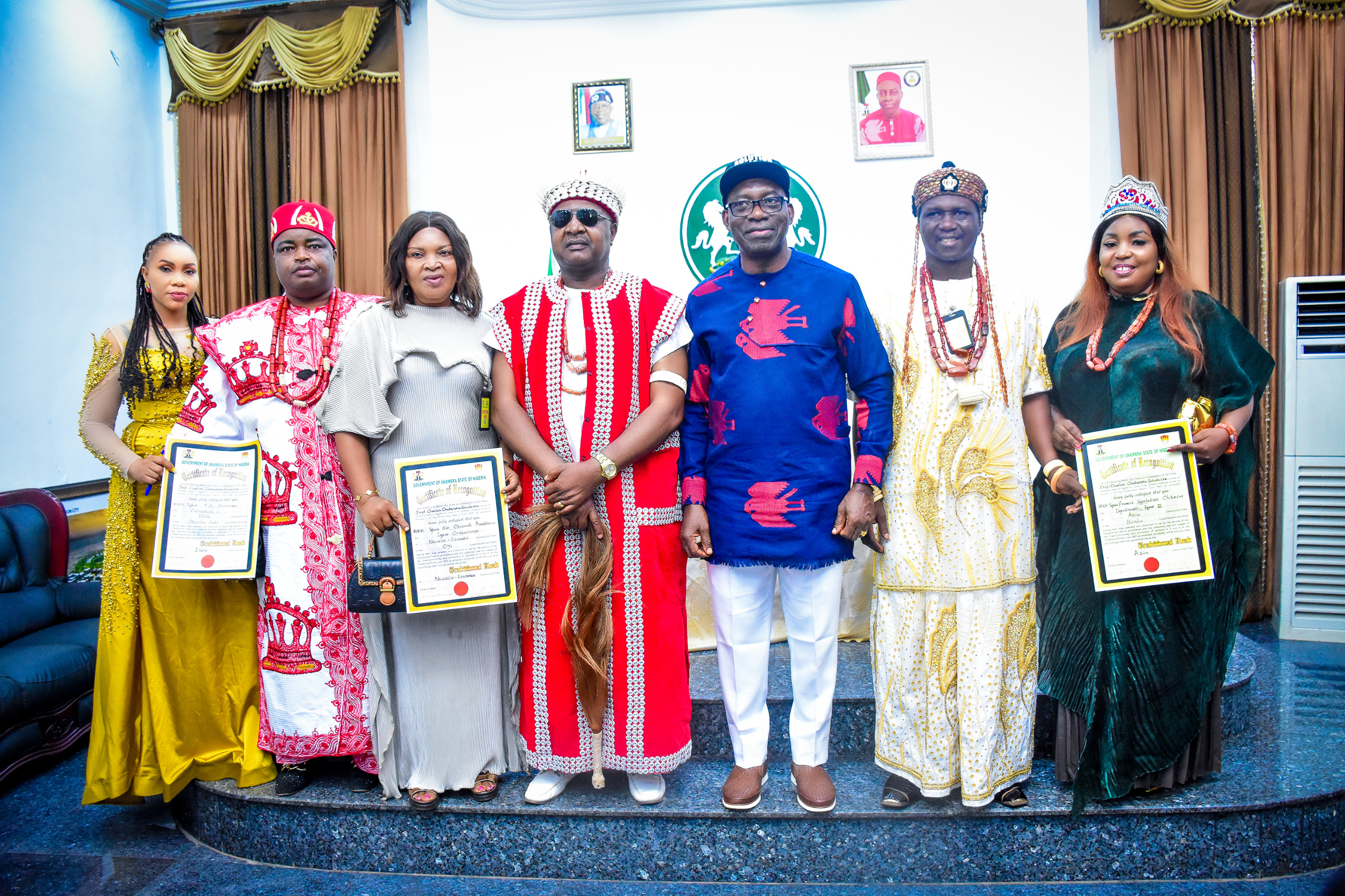 Gov Soludo presents certificates to three Anambra newly elected traditional rulers