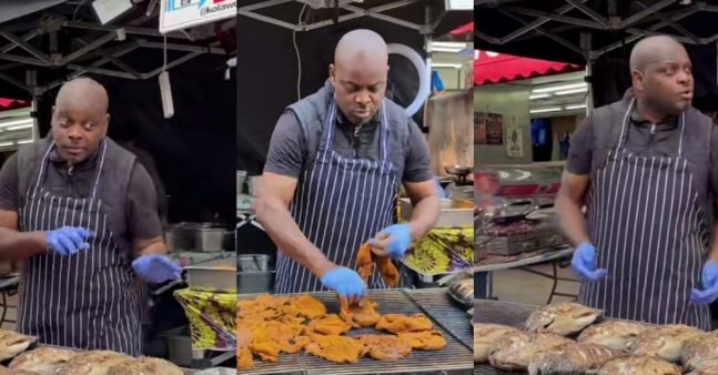 Nigerian man quits teaching job to sell suya
