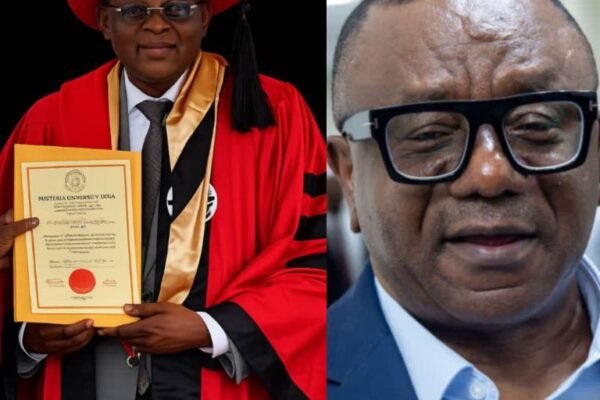 Rt. Hon. Orok Duke congratulates Gov Otu on his conferment of Honorary Doctorate, Sun Newspaper Man of the Year Award