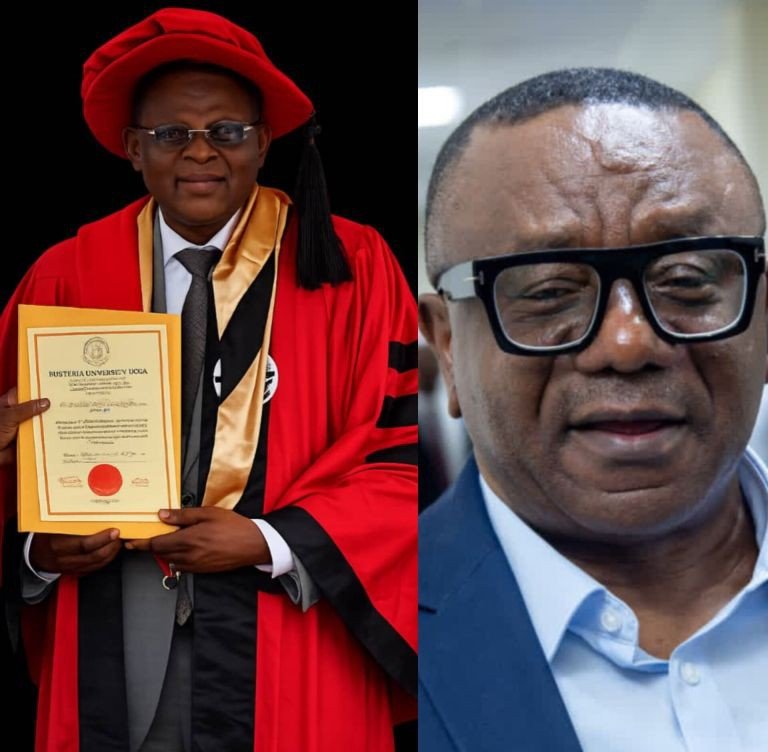 Rt. Hon. Orok Duke congratulates Gov Otu on his conferment of Honorary Doctorate, Sun Newspaper Man of the Year Award