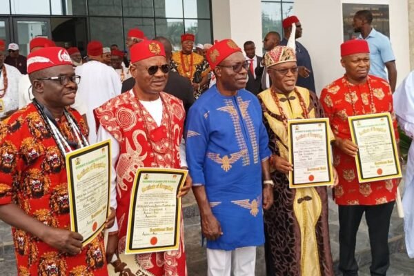 Soludo presents certificates of recognition to six traditional rulers